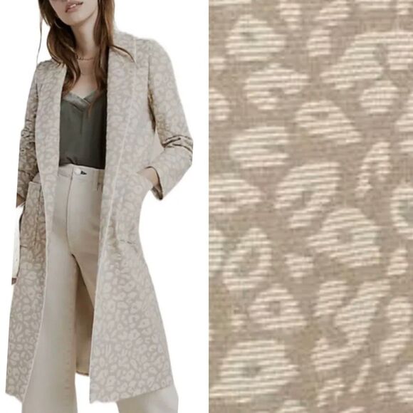 Anthropologie Helene Berman London JACQUARD LEOPARD Large L - Picture 1 of 9